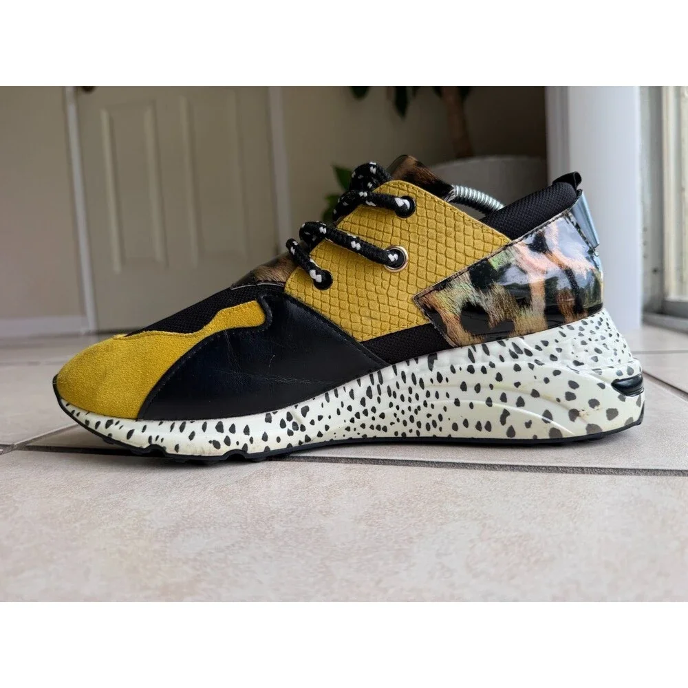 Steve Madden Ridge Yellow Multi Animal Print Men's Sneakers Size 11 M RIDG01M1